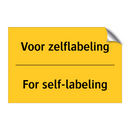 Voor zelflabeling - For self-labeling
