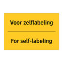Voor zelflabeling - For self-labeling