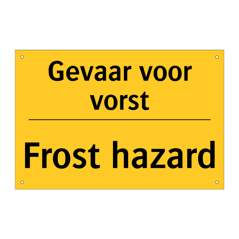 Gevaar voor vorst - Frost hazard
