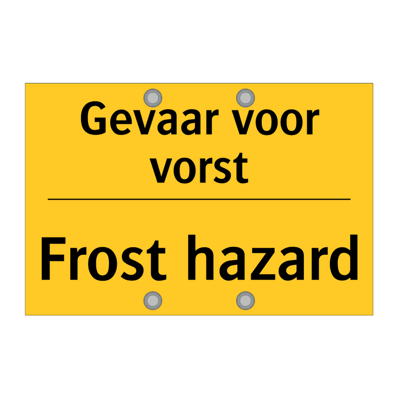 Gevaar voor vorst - Frost hazard