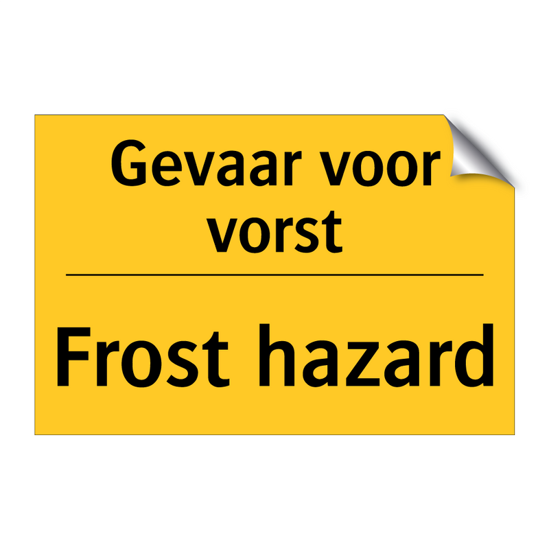 Gevaar voor vorst - Frost hazard