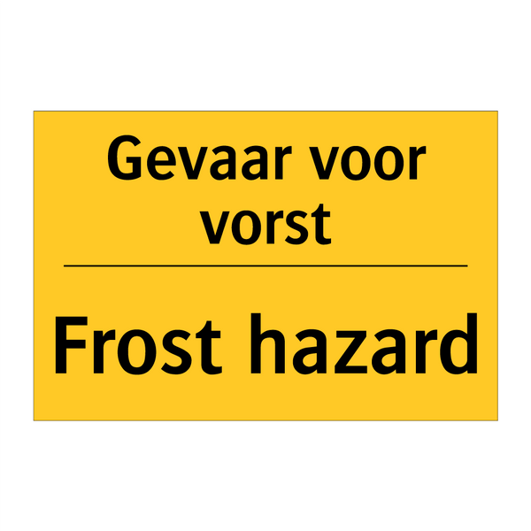 Gevaar voor vorst - Frost hazard