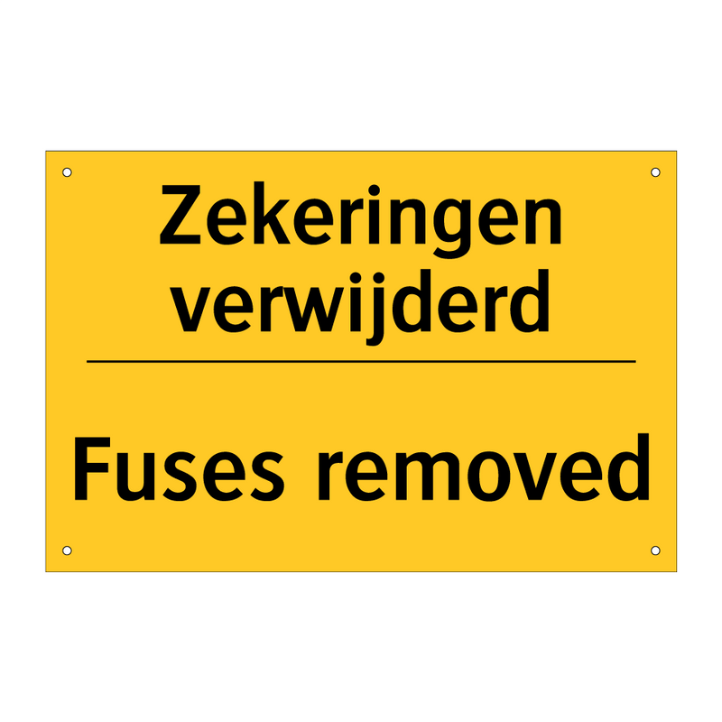 Zekeringen verwijderd - Fuses removed