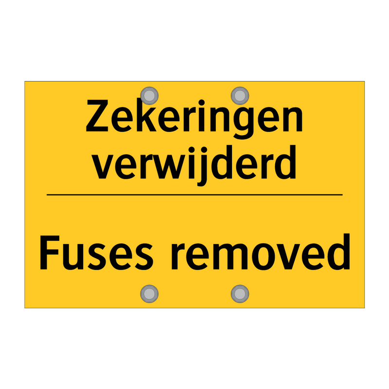 Zekeringen verwijderd - Fuses removed
