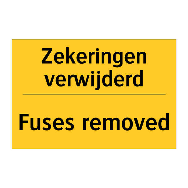 Zekeringen verwijderd - Fuses removed