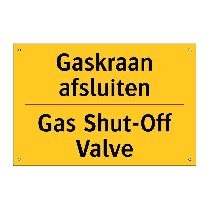 Gaskraan afsluiten - Gas Shut-Off Valve