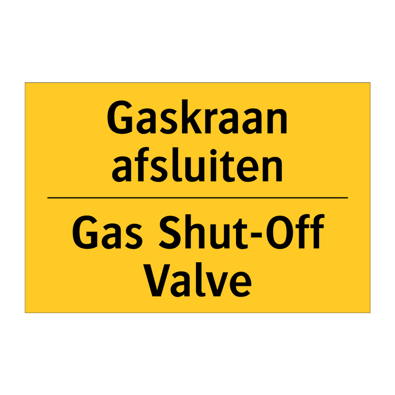 Gaskraan afsluiten - Gas Shut-Off Valve