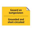 Geaard en kortgesloten - Grounded and short-circuited