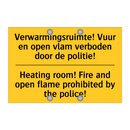 Verwarmingsruimte! Vuur en open /.../ - Heating room! Fire and open flame /.../