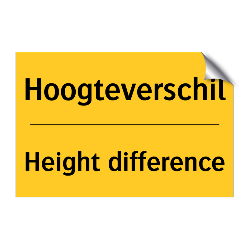 Hoogteverschil - Height difference