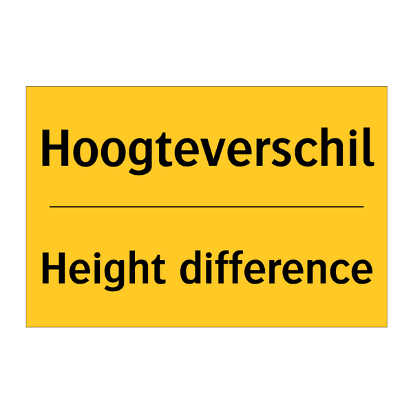 Hoogteverschil - Height difference