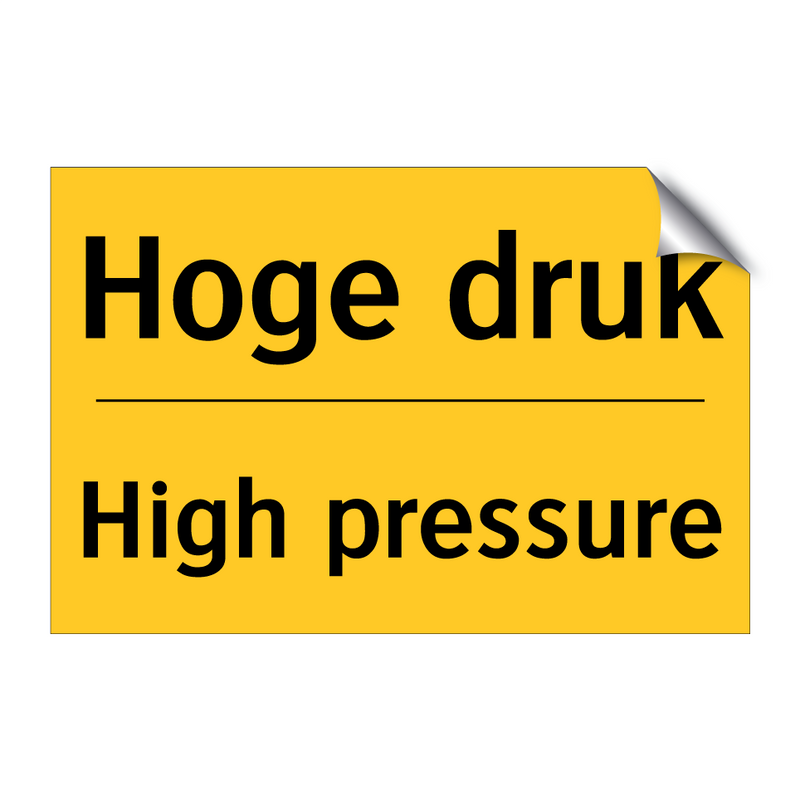 Hoge druk - High pressure