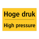 Hoge druk - High pressure