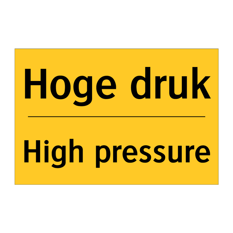 Hoge druk - High pressure