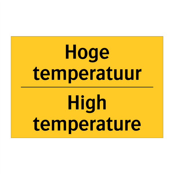 Hoge temperatuur - High temperature