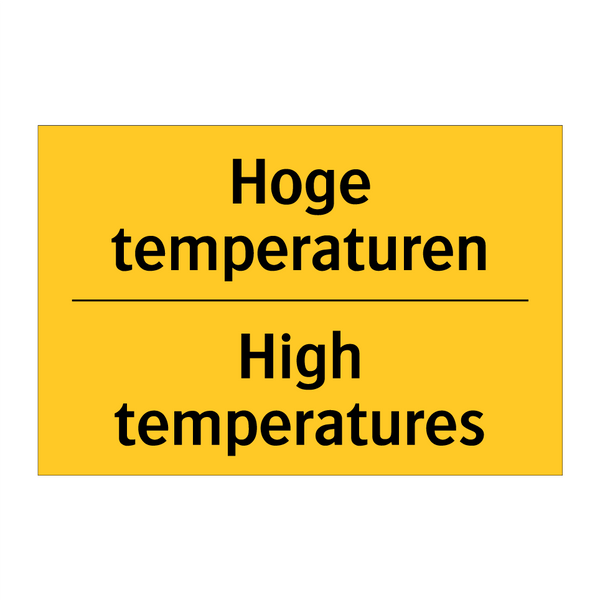 Hoge temperaturen - High temperatures