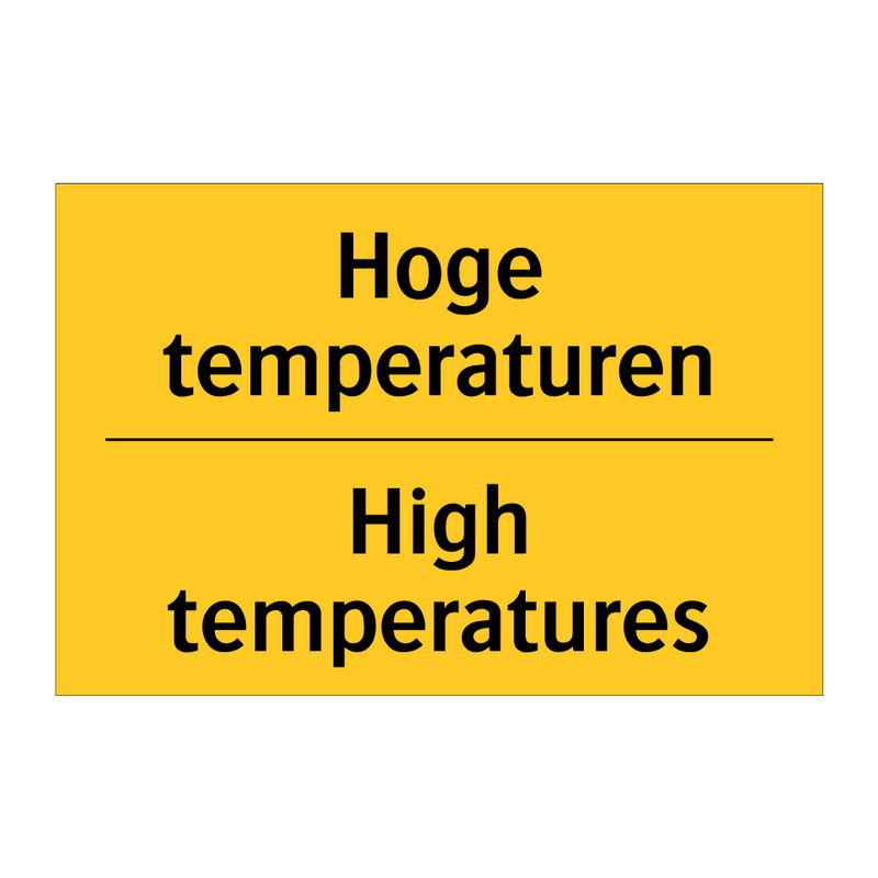 Hoge temperaturen - High temperatures