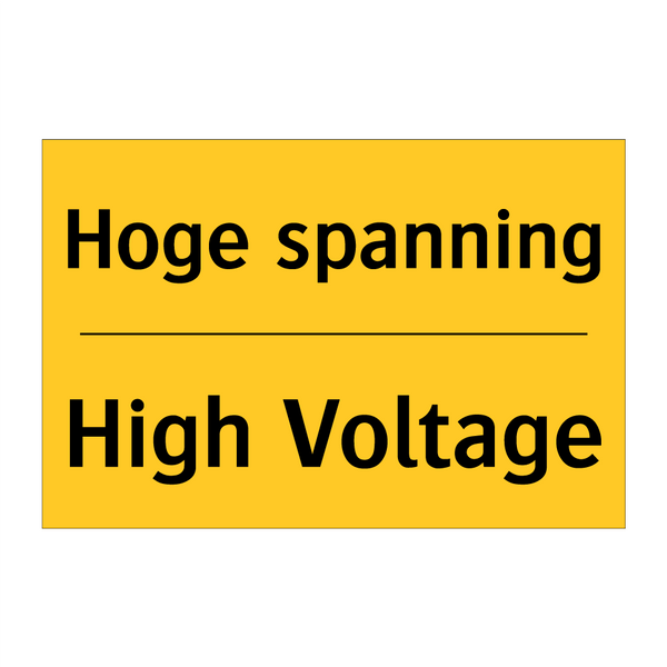 Hoge spanning - High Voltage