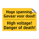 Hoge spanning! Gevaar voor dood! - High voltage! Danger of death!