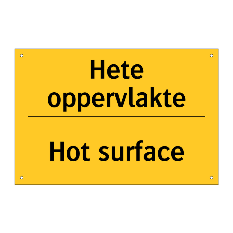 Hete oppervlakte - Hot surface