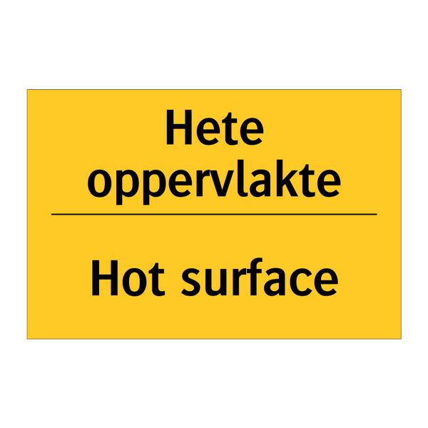 Hete oppervlakte - Hot surface