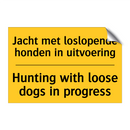 Jacht met loslopende honden in uitvoering - Hunting with loose dogs in progress