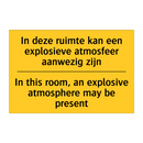 In deze ruimte kan een explosieve /.../ - In this room, an explosive atmosphere /.../