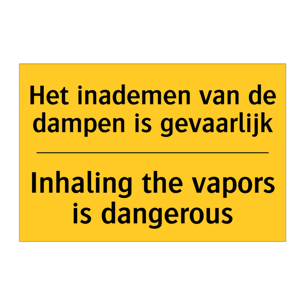 Het inademen van de dampen is gevaarlijk - Inhaling the vapors is dangerous