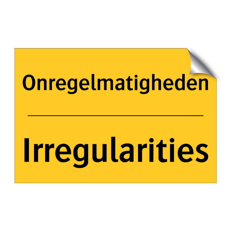 Onregelmatigheden - Irregularities