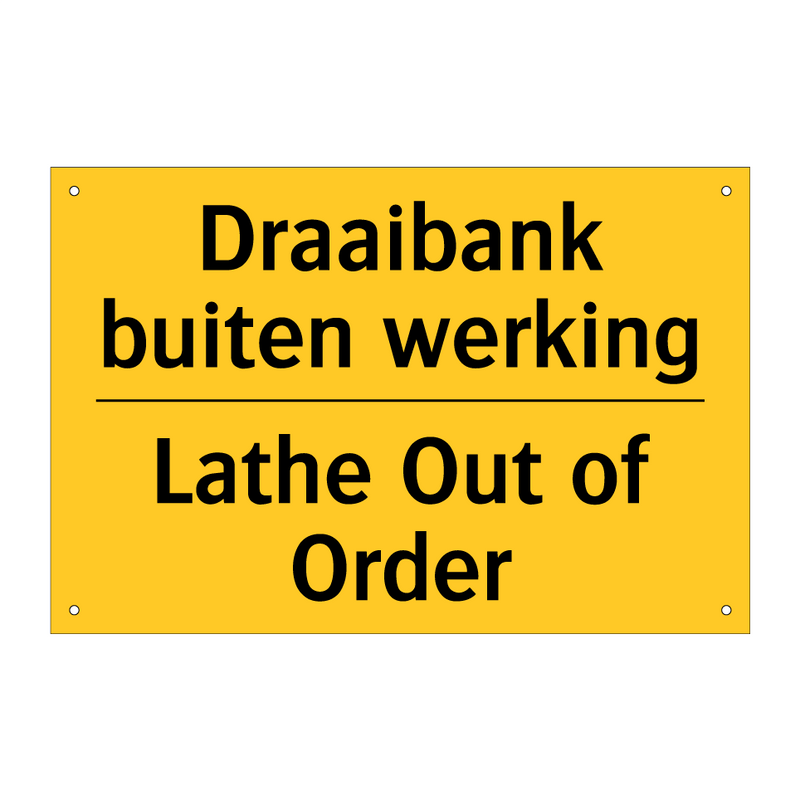Draaibank buiten werking - Lathe Out of Order
