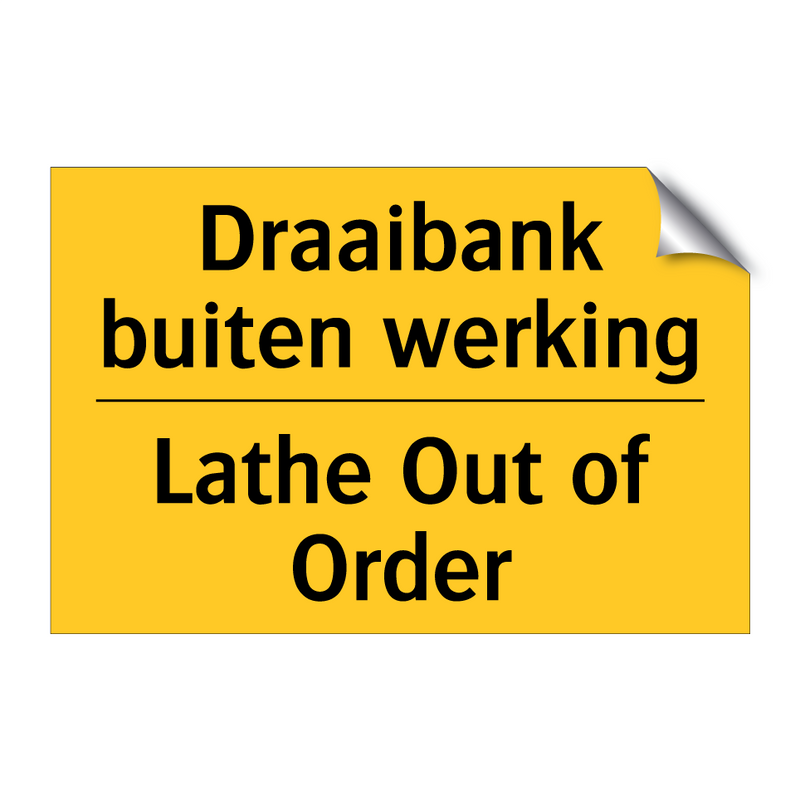 Draaibank buiten werking - Lathe Out of Order