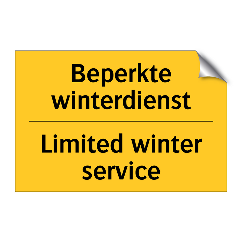 Beperkte winterdienst - Limited winter service