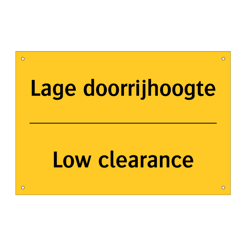 Lage doorrijhoogte - Low clearance