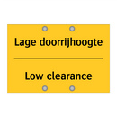 Lage doorrijhoogte - Low clearance