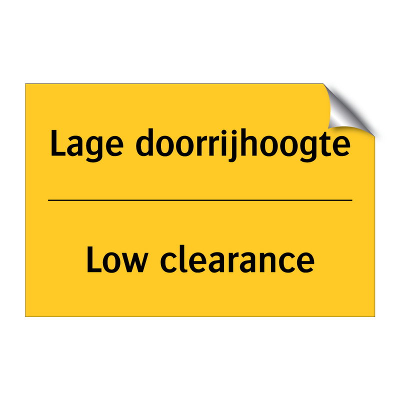 Lage doorrijhoogte - Low clearance