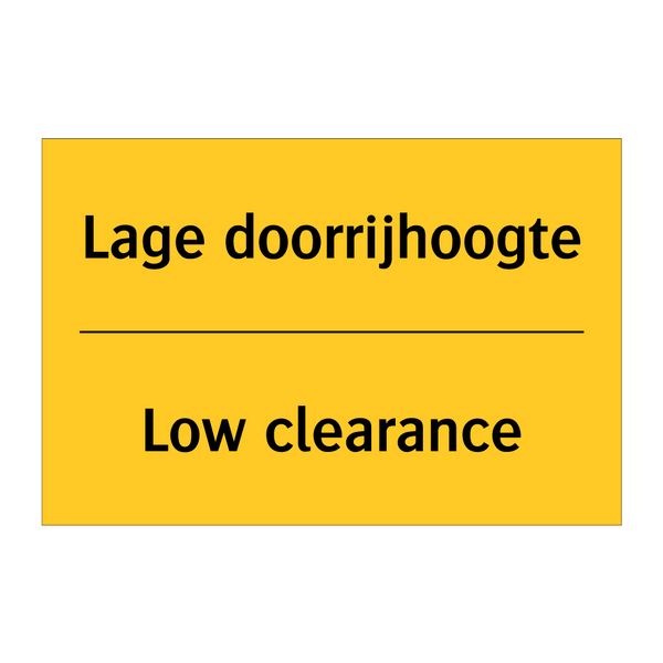 Lage doorrijhoogte - Low clearance