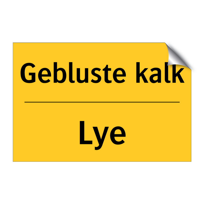 Gebluste kalk - Lye