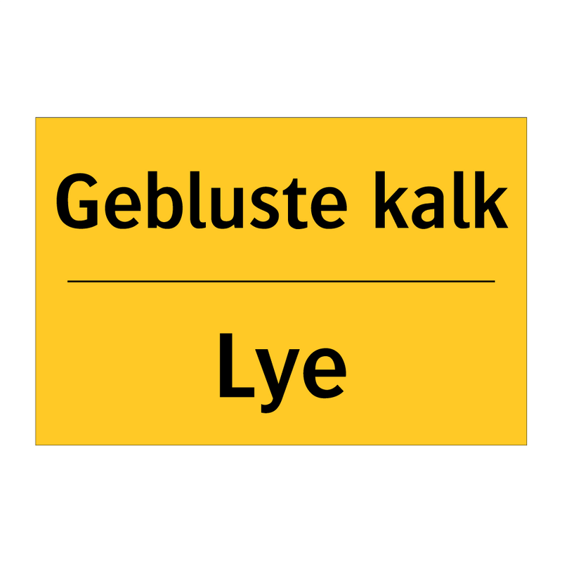 Gebluste kalk - Lye