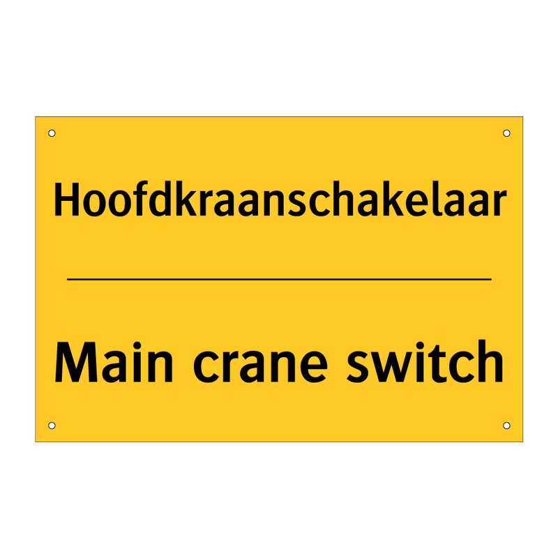 Hoofdkraanschakelaar - Main crane switch