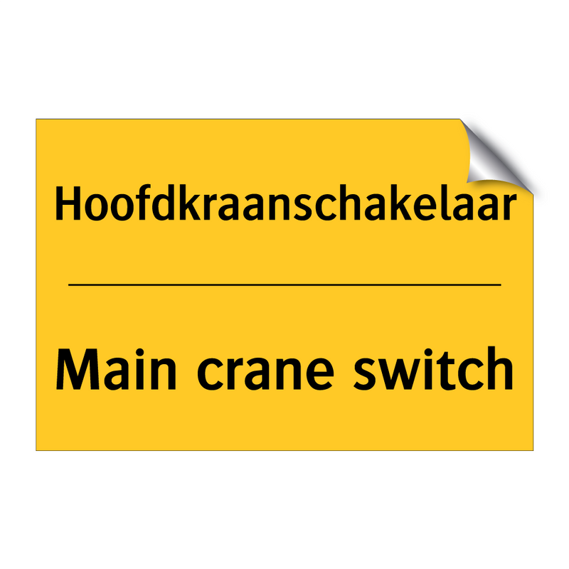 Hoofdkraanschakelaar - Main crane switch