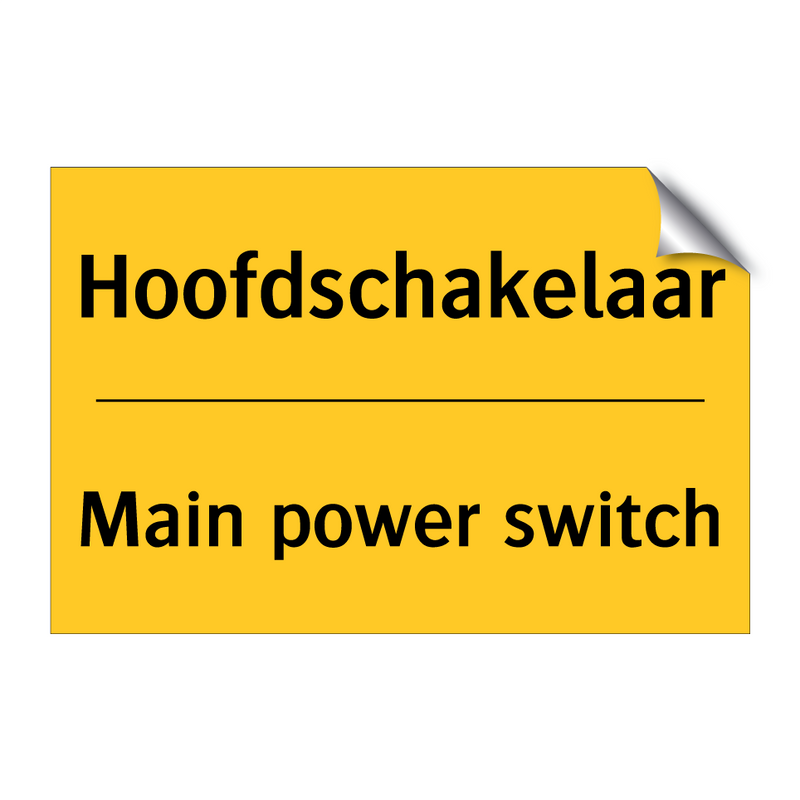 Hoofdschakelaar - Main power switch