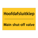 Hoofdafsluitklep - Main shut-off valve
