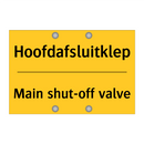 Hoofdafsluitklep - Main shut-off valve