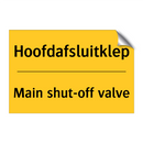 Hoofdafsluitklep - Main shut-off valve