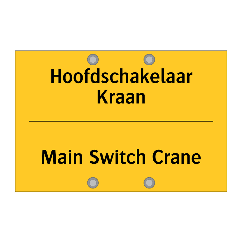 Hoofdschakelaar Kraan - Main Switch Crane