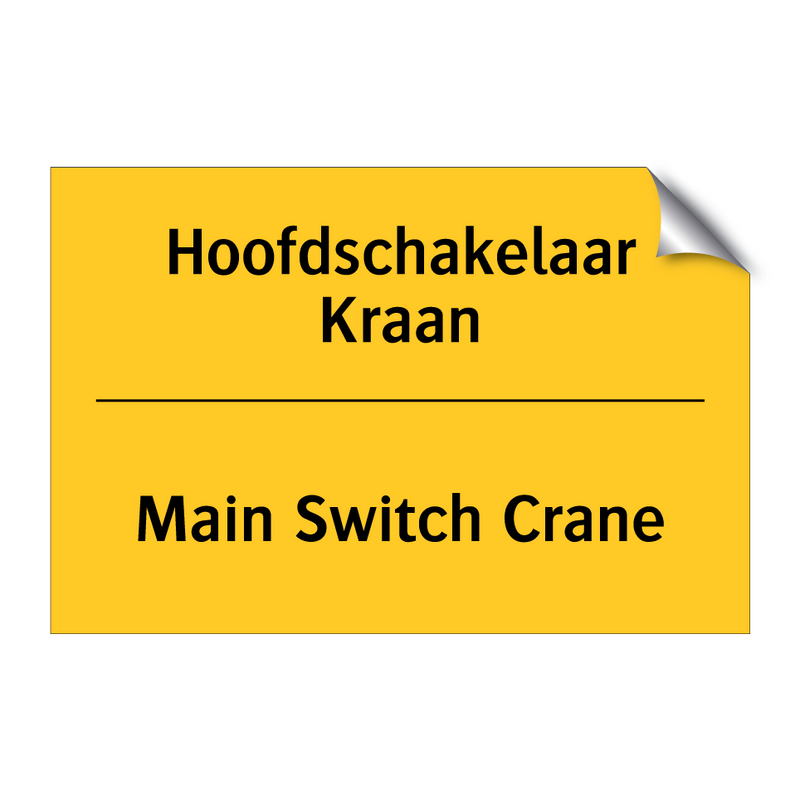 Hoofdschakelaar Kraan - Main Switch Crane