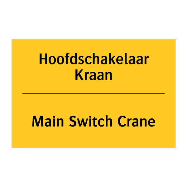 Hoofdschakelaar Kraan - Main Switch Crane