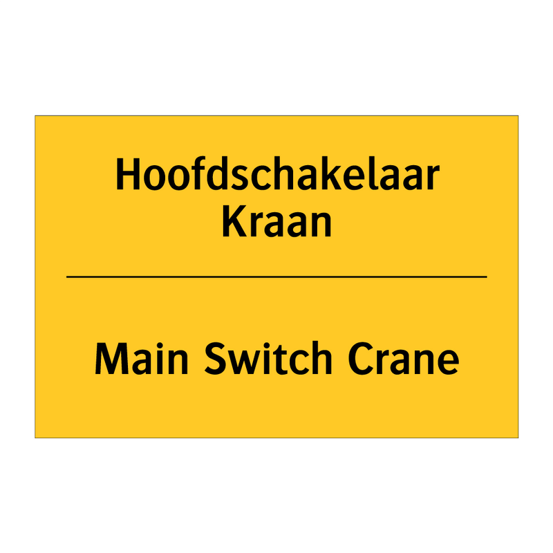 Hoofdschakelaar Kraan - Main Switch Crane