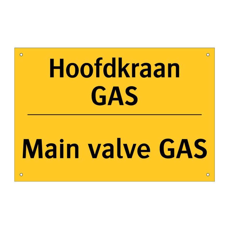 Hoofdkraan GAS - Main valve GAS