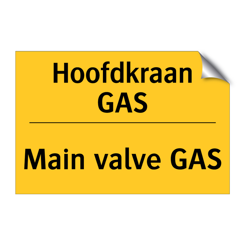Hoofdkraan GAS - Main valve GAS
